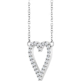14K White Gold 1/6 CTW Natural Diamond Heart 18" Necklace