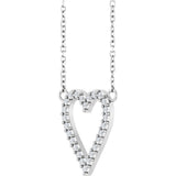 Sterling Silver 1/6 CTW Natural Diamond Heart 18" Necklace