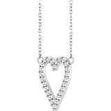 Sterling Silver 1/6 CTW Natural Diamond Heart 18" Necklace