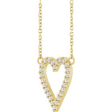 14K Yellow Gold 1/6 CTW Natural Diamond Heart 18" Necklace