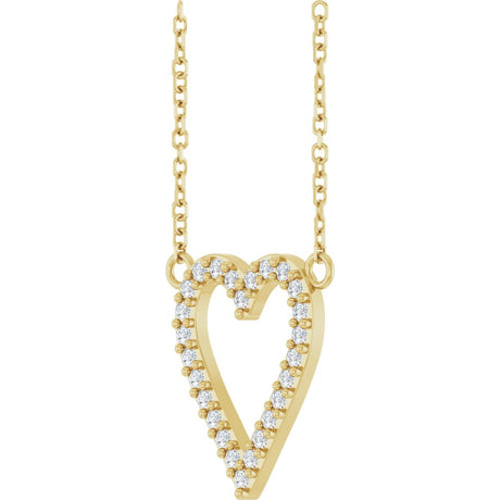 14K Yellow 1/6 CTW Natural Diamond Heart 18" Necklace