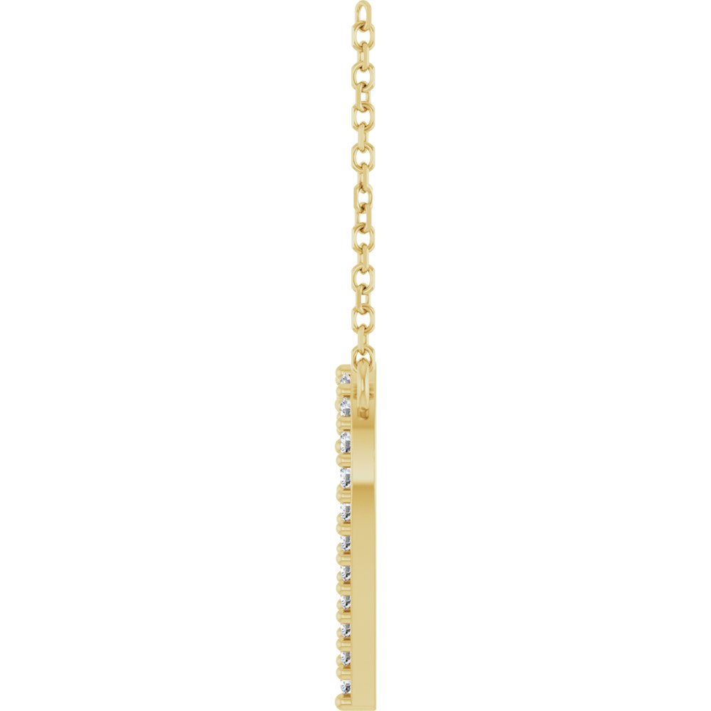 14K Yellow Gold 1/6 CTW Natural Diamond Heart 18" Necklace