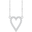14K White Gold 1/6 CTW Natural Diamond Heart 18" Necklace