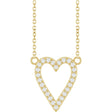 14K Yellow 1/6 CTW Natural Diamond Heart 18" Necklace