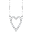 Sterling Silver 1/6 CTW Natural Diamond Heart 18" Necklace