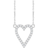 Sterling Silver 1/6 CTW Natural Diamond Heart 18" Necklace