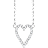 Sterling Silver 1/6 CTW Natural Diamond Heart 18" Necklace