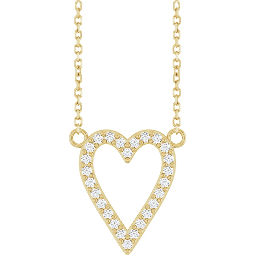 14K Yellow 1/6 CTW Natural Diamond Heart 18" Necklace