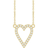 14K Yellow 1/6 CTW Natural Diamond Heart 18" Necklace