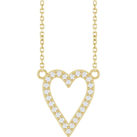 14K Yellow 1/6 CTW Natural Diamond Heart 18" Necklace