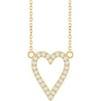 14K Yellow Gold 1/6 CTW Natural Diamond Heart 18" Necklace