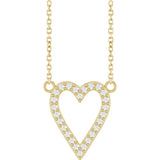 14K Yellow Gold 1/6 CTW Natural Diamond Heart 18" Necklace