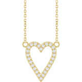 14K Yellow Gold 1/6 CTW Natural Diamond Heart 18" Necklace