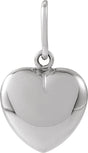 14K White Puffed Heart Pendant