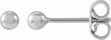 14K White Gold 3 mm Ball Earrings