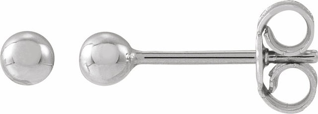 14K White Gold 3 mm Ball Earrings