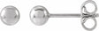 14K White Gold 4 mm Ball Earrings
