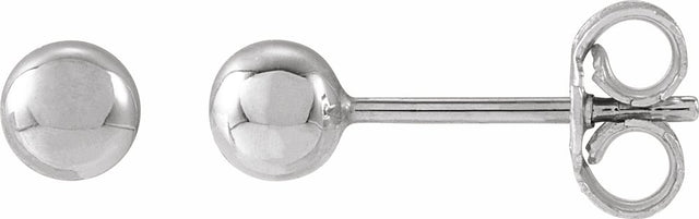 14K White Gold 4 mm Ball Earrings