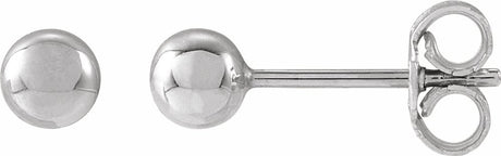 14K White Gold 4 mm Ball Earrings