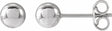 14K White Gold 5 mm Ball Earrings