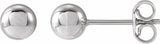 14K White Gold 5 mm Ball Earrings