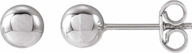 14K White Gold 5 mm Ball Earrings