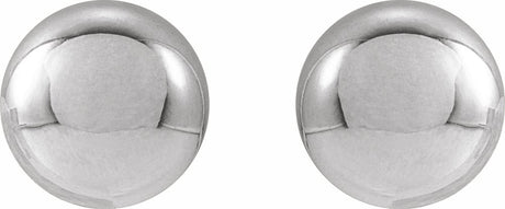 14K White Gold 6 mm Ball Earrings