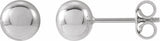 14K White Gold 6 mm Ball Earrings