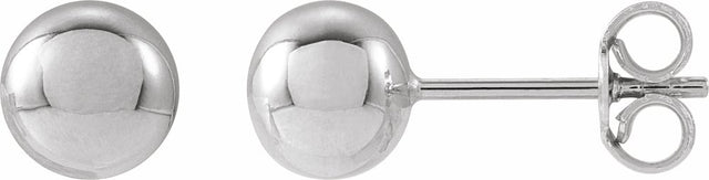 14K White Gold 6 mm Ball Earrings