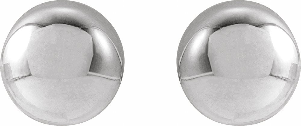 14K White Gold 7 mm Ball Earrings