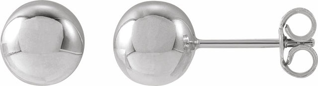 14K White Gold 7 mm Ball Earrings
