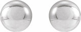 14K White 8 mm Ball Earrings