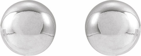 14K White 8 mm Ball Earrings