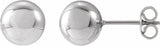 14K White 8 mm Ball Earrings