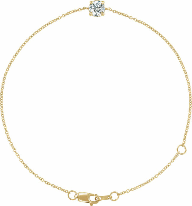 14K Yellow Natural White Sapphire  6 1/2-7-1/2" Bracelet