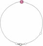 14K White Gold Natural Pink Tourmaline  6 1/2-7-1/2" Bracelet