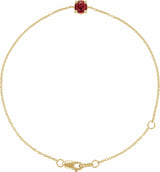 14K Yellow Lab-Grown Ruby  6 1/2-7-1/2" Bracelet