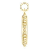 14K Yellow Gold Engravable Beaded Disc Charm/Pendant