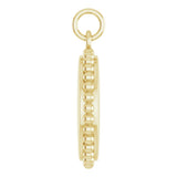 14K Yellow Gold Engravable Beaded Disc Charm/Pendant