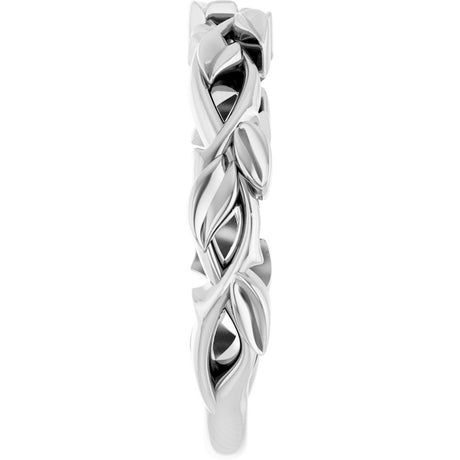 10K White Gold 4 mm Floral Band