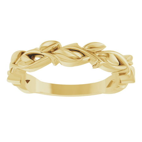 14K Yellow Gold 4 mm Floral Band