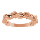 14K Rose 4 mm Floral Band