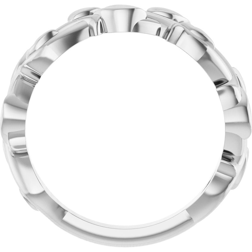 10K White Gold 4 mm Floral Band