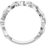 14K White Gold 4 mm Floral Band