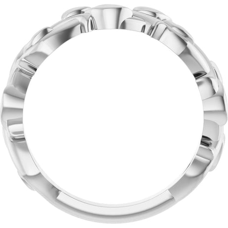 14K White Gold 4 mm Floral Band