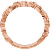 14K Rose 4 mm Floral Band