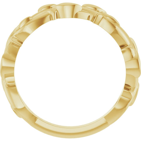 14K Yellow 4 mm Floral Band