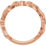 10K Rose Gold 4 mm Floral Band