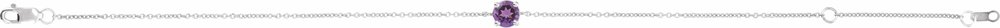 14K White Gold Natural Amethyst  6 1/2-7-1/2" Bracelet