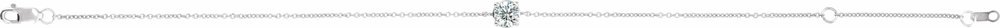 14K White Gold Natural White Sapphire  6 1/2-7-1/2" Bracelet